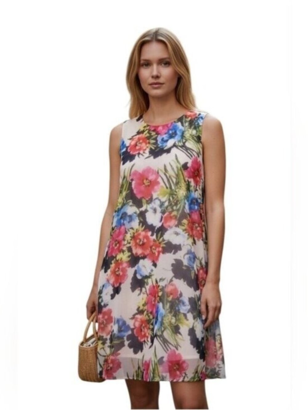 Tommy Hilfiger Sleeveless Floral Shift Dress Pink Size 6